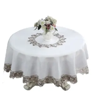 Nordic Light Luxury Polyester Linen Tablecloth High End Simple Home Dustproof Stain Resistant Coffee Dining Round Table Cover