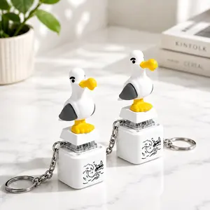 【Buy 1 Get 1 Free】Seagull MINE! Button Keychain with Real Sound Effect and LED Light, Funny Interactive Gift for Friends & Family