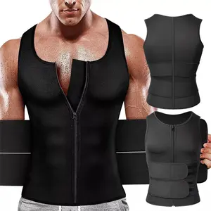 Men Sauna Shirt Suit Vest,Neoprene Sweat Vest Body Shaper Waist Trimmer Belt Workout Tank Tops Menswear Undershirt For All Seasons