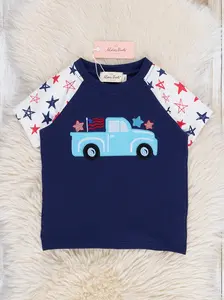 Navy 4th of July Stars Raglan Shirt