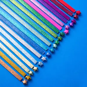 360 Sheets, 18 Color Star Folding Paper, Sparkling Diamond Lucky Star, Wishing Star, Sparkling Pentagram Origami, Art Supplies, Diy Creative Gift