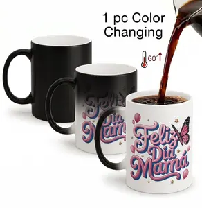 "Feliz Día Mamá" Magic Color Changing Mug - Spanish Mother's Day Floral Cup, Unique Gift for Mom,Hidden "Feliz Día Mamá" Design Magic Mug - Heat-Sensitive Floral Art Coffee Cup, Ideal Birthday Gift for Mom