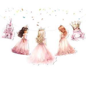 Princess 5 pcs Banner - Enchanting Fairy Tale Party Decor
