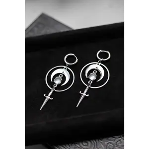 Moon Deity Dagger Earrings - PREORDER