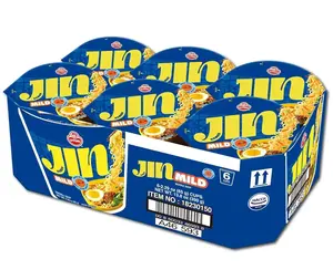 Ottogi Jin Ramen Mild Cup Noodle Soup 6 Cups Korean Instant Ramen