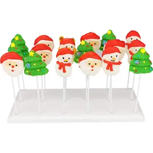 Cake Pop Stand Display - 18 Hole Lollipop Holder, Candy or Sucker Stand for Dessert Table of Wedding, Shower, Birthday Party, White - Fit 5/32" (4mm) Lollipop Sticks