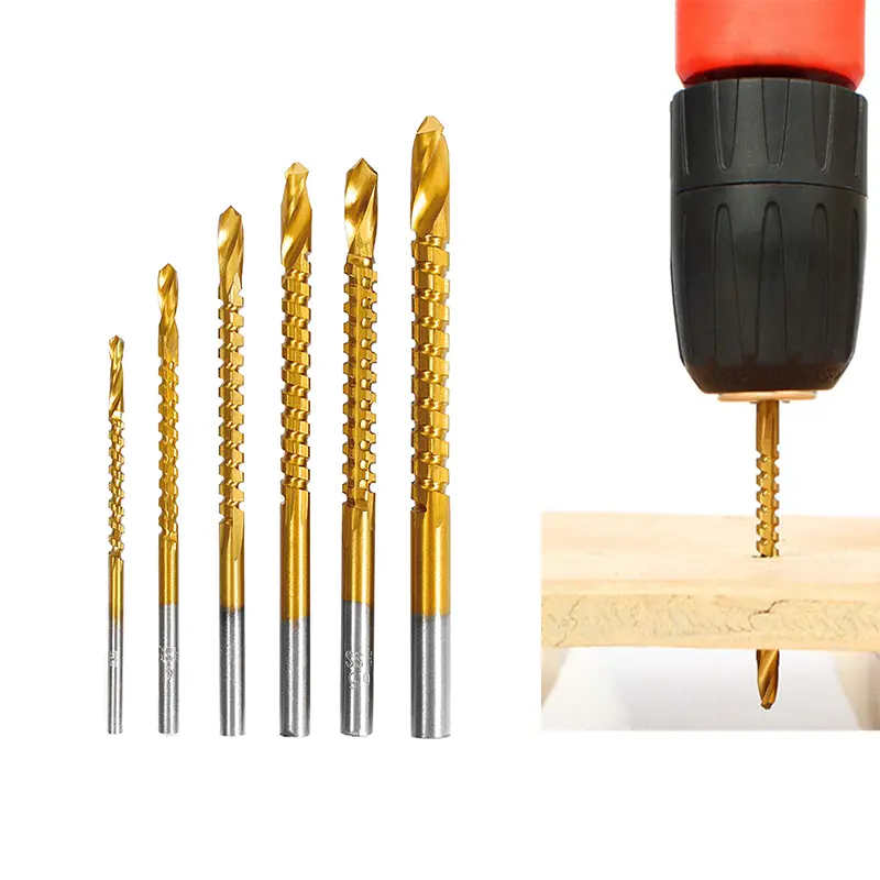High Speed Carbide Tip Masonry Drill Bits Set (6-Piece), 135° Tip Power Tool Accessories for Glass, Tile, Concrete - Professional Strength Kit for DIY Projects, Mechanics, Drill Bits Sets