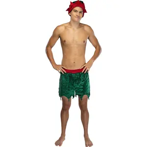 Mens' Elf Boxer Shorts w/ Hat Crushed Velvet Underwear