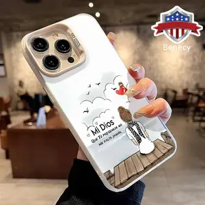 Heavenly Hope Pattern Magnetic Phone Case for iPhone 15 16 14 Pro Max 13 12 11 XR XS Plus Shockproof Non Slip Military-Grade Protection Slim Cover Cellphone Protective Casing Smartphone Durable