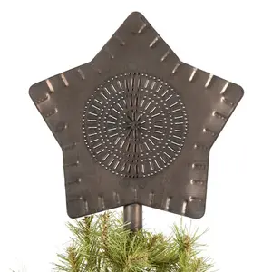 Kettle Black Large Star Tree Topper - Metal Star Decoration for Christmas Ornaments