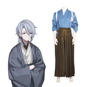 Game Inspired Kamisato Ayato Ayaka Cosplay Costume Japanese Kimono Robe Kendo Uniform Game Outfit for Comic Con Party Stage Performance Show Full Set In Stock