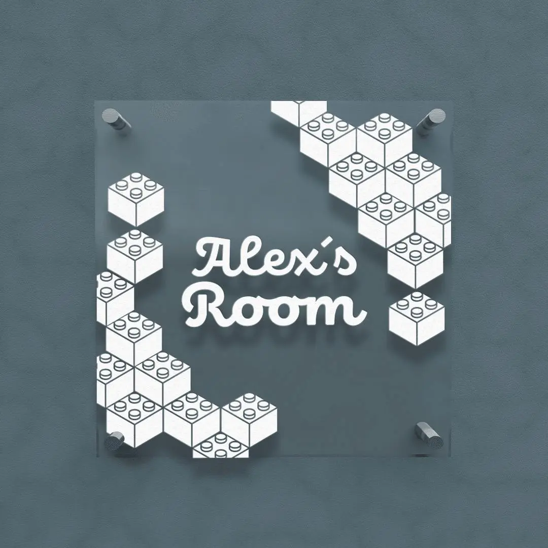 Personalized Acrylic Door Plate - Kids Room - Engraved Plate For Office or Home