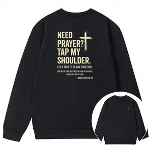 Long Sleeve Faith Sweatshirt Featuring Tap My Shoulder Prayer & Inspirational Bible Verse
