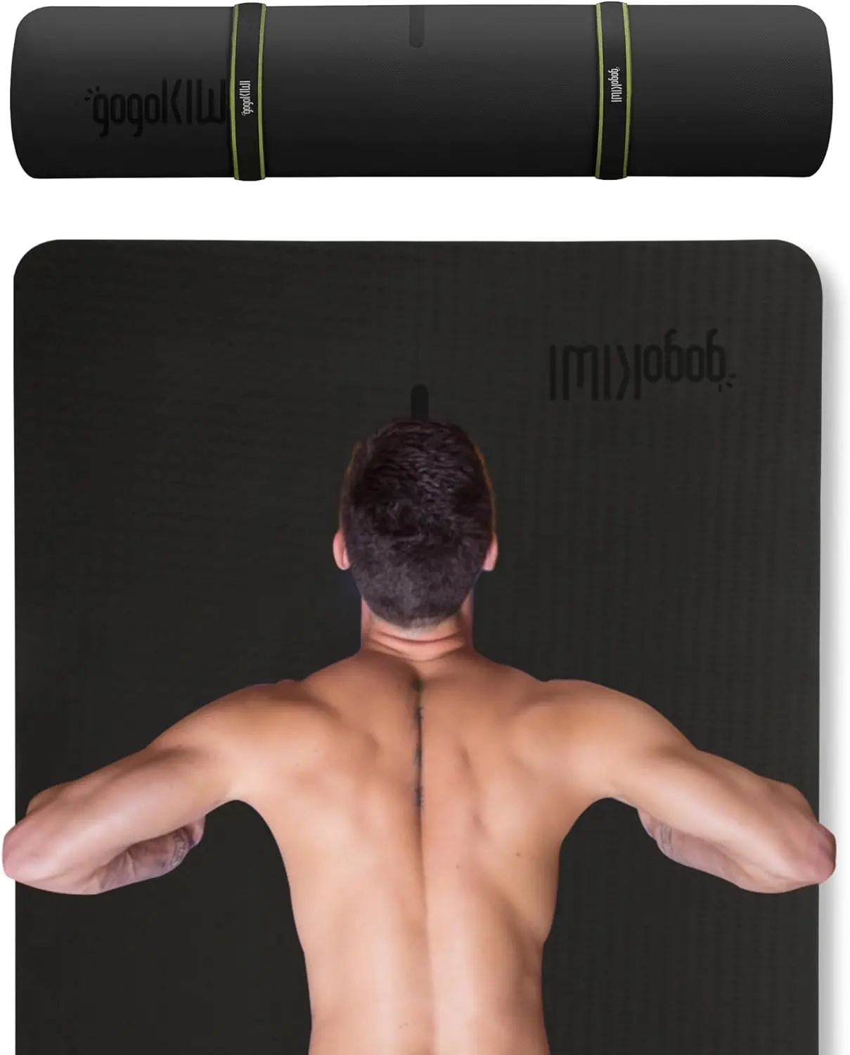 Gogokiwi Large Extra Wide Yoga Mat (72"L x 36"W) - Non-Slip, Alignment Marks Mat for Men, Fitness & Pilates Workouts