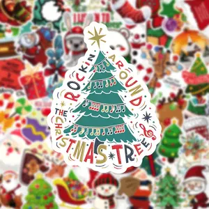 50Pcs Christmas Decoration Series Graffiti Stickers for Suitcases Mobile Phone Cases Laptop Helmet Skateboard Waterproof Decorative Stickers DIY Creative