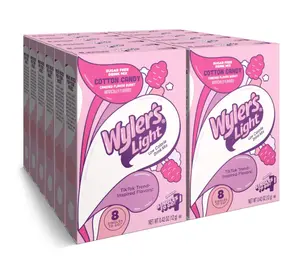 Wyler's Light Singles To Go Powder Packets, Water Drink Mix, Watertok Cotton Candy, 96 Servings, 8 Count x Pack of 12