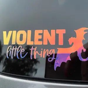 Violent Little Thing Car Decal #Fourth Wing - Vibrant Design in Orange, Purple & Blue Colors #ironflame #onyxstorm #violetsorrengail #dragons #booktok #books #reading #reader #read #bookrecommendations #bookworm