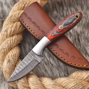 Handmade Damascus Steel Blade Steak Knife Premium Utility Kitchen Knife Wood Handle