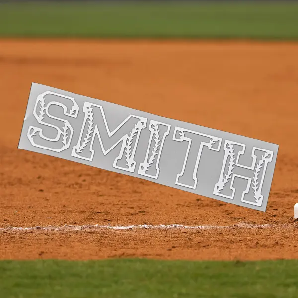 Baseball Name Decal: Personalized Vinyl Sticker for Helmets, Bats, & Water Bottles. Tball Player Custom Name, Sports Team Sticker Gift