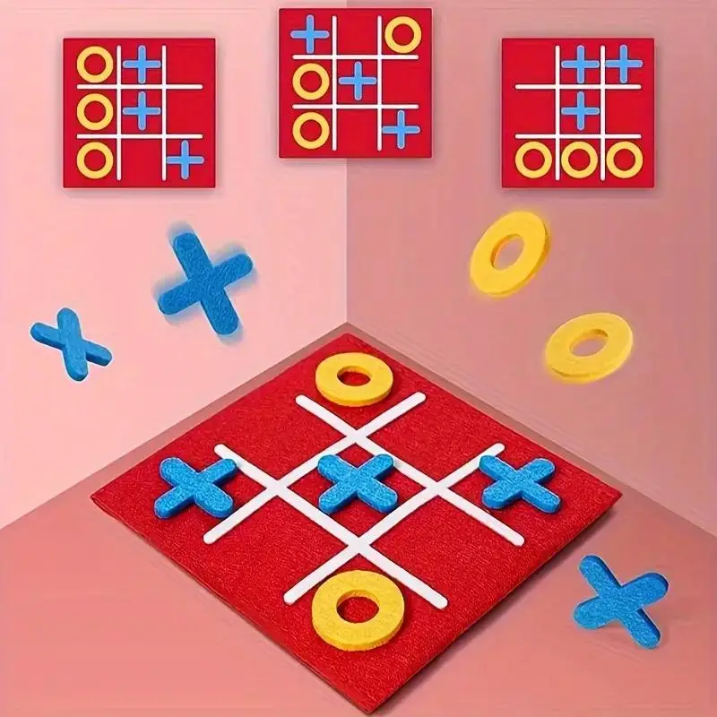 Felt Tic Tac Toe Game Toys for Teen Girls, 13pcs/set Felt Board Game, Fun & Educational Toys for Kids & Family, Birthday Party Favors