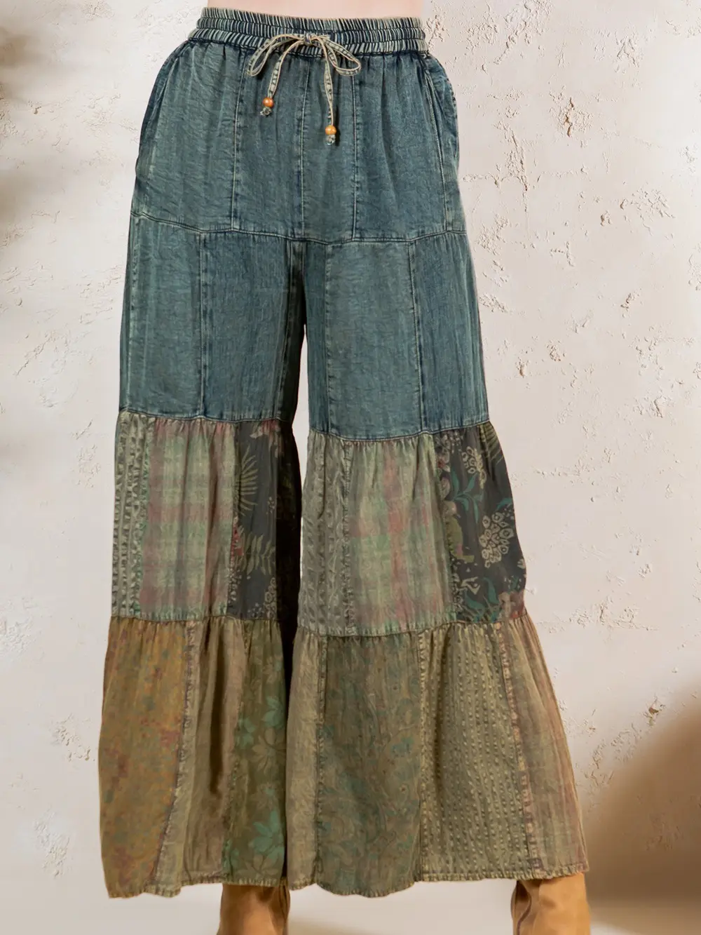 Latte Patchwork Flow Pant