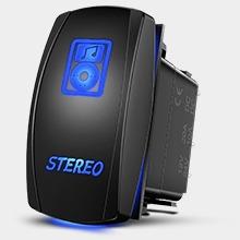 Nilight LED Light Bar Rocker Switch STEREO Rocker Switch 5 Pin Laser On/Off Switch 20A/12V 10A/24V Switch Jumper Wires Set (90006B)