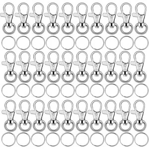 Key Chain Swivel Hooks,  200 count  Hardware Metal Swivel Snap Hook Lanyard Clips Hooks with  Rings for  Hardware and Lanyard Charms (Small)