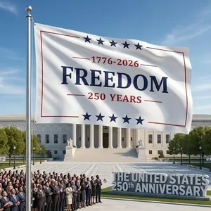 Freedom 250 Years Flag – 1776–2026 Patriotic 3x5 USA Anniversary Flag Garage & Man American Flag Tapestry Big Slogan Summer Boat flag banners, 4th Of July, Patriot Flag