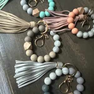 Beadable Silicone and Wood Wristlets
