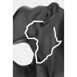 Africa Map Earrings White