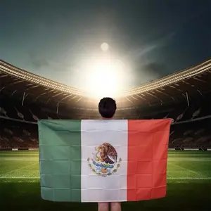 Mexico Fan Cape – Emblem Body Flag, 57" x 35" (5 x 3 ft.), Digitally Printed Polyester, Brand New