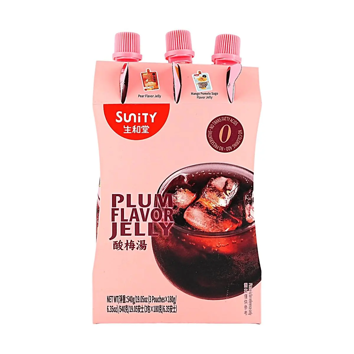 Sunity Sour Plum Drink Jelly Sticks - 3 Pack (180g Each) - Refreshing Chinese Traditional Snack, Perfect for Summer