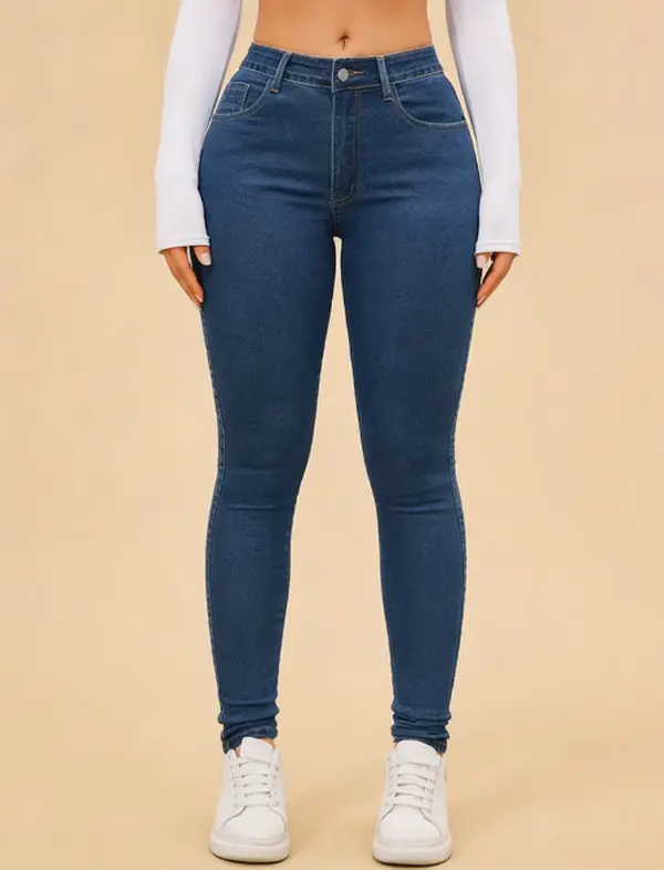 Stretchy Jeans for Women High Waist Jeggings Tummy Control Skinny Jeans Pull on Leggings with Pockets Trendy Casual