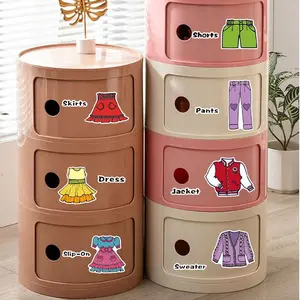 2pcs Clothes Label Wall Stickers, Fun Puzzle Wall Decals, PVC Self-Adhesive Removable, Bedroom Living Room Closet Decor