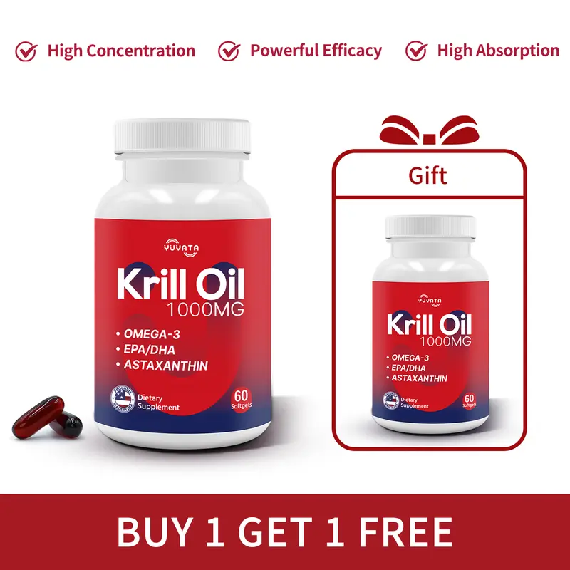 Sports Research Krill Oil Supplement with EPA & DHA Omega 3, Phospholipids & Astaxanthin for Men & Women - 1000mg, 60 Softgel fitness dietary