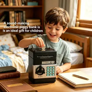 Talking Electronic Coin Bank, Automatic Voice Deposit Machine, Coin and Paper Roll Storage Box, Fun Gift for Kids