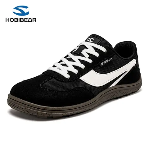 HOBIBEAR Unisex Barefoot Footwear - Women's Low-Top Fabric Casual Sneakers with Laces, Wide Toe Box, 0-Drop Rubber Sole, Easy Trainer for Daily Walks & Gym, Barefoot Fit