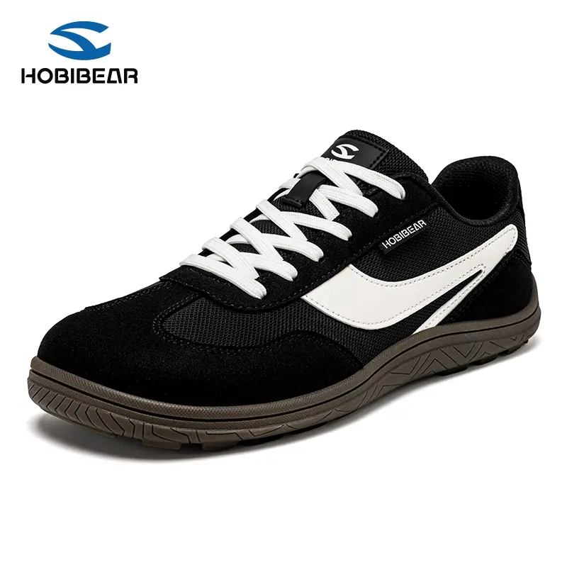 HOBIBEAR Unisex Barefoot Footwear - Women's Low-Top Fabric Casual Sneakers with Laces, Wide Toe Box, 0-Drop Rubber Sole, Easy Trainer for Daily Walks & Gym, Barefoot Fit