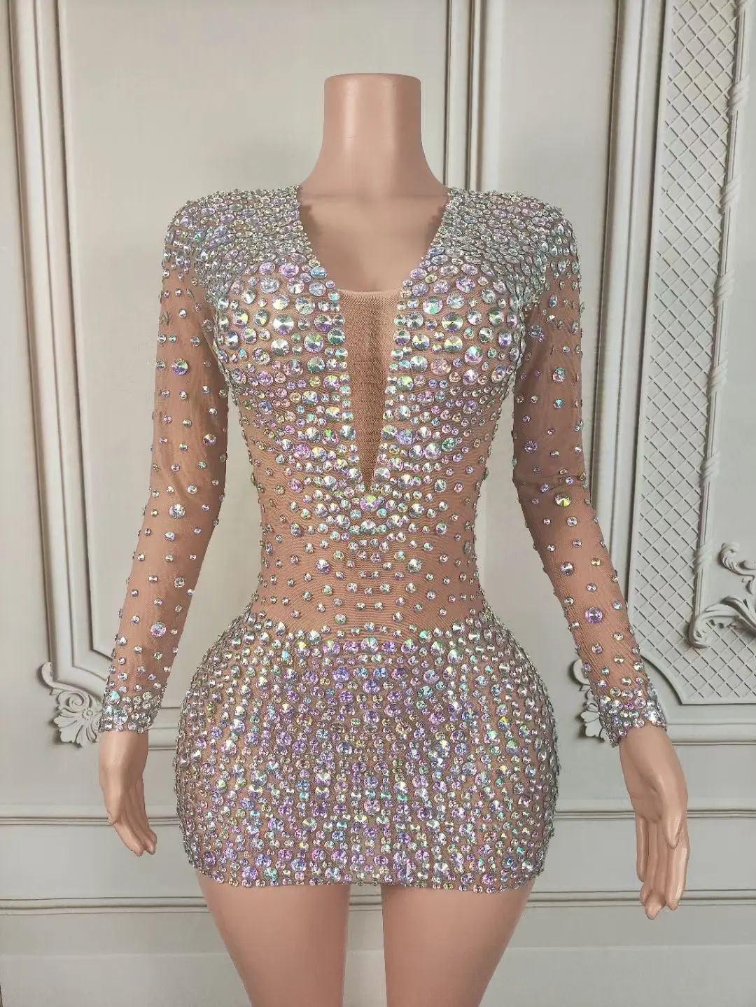 Bogey Ab Crystal Dress Nude