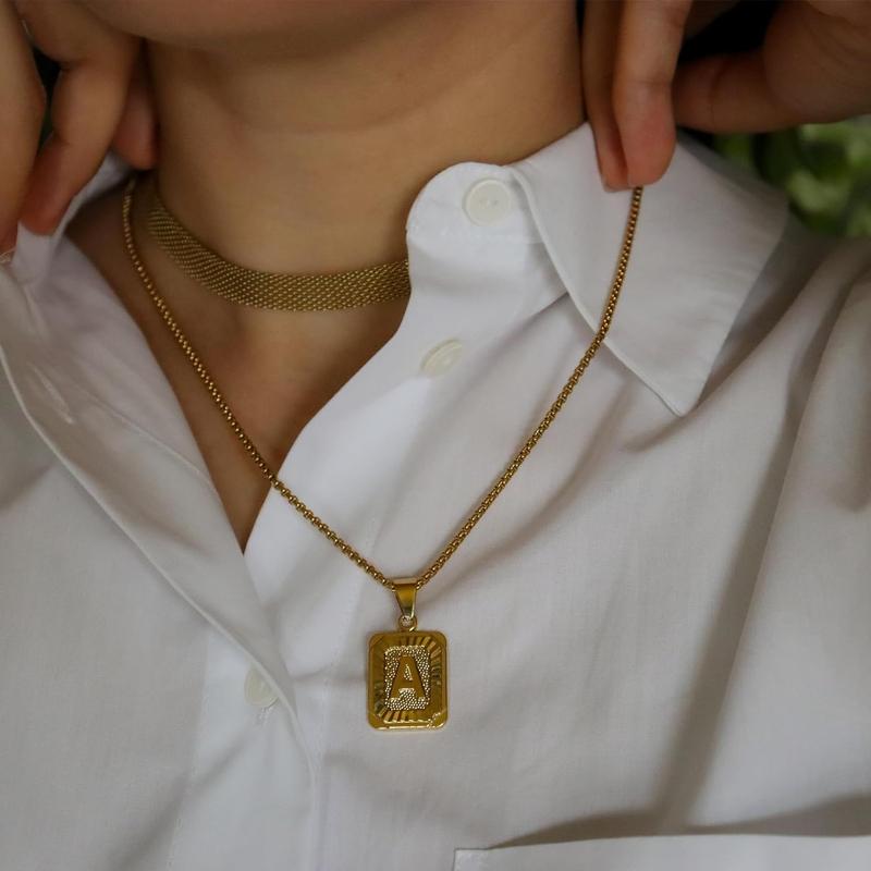 Initial Necklaces for Women Men, Capital A-Z Letter Necklaces, Her Initial Necklaces