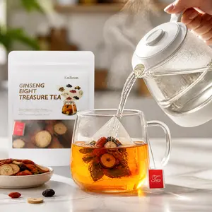 Ginseng Eight Treasure Tea Herbal Wellness Blend with Red Dates Goji & Maca Smooth Daily Tea Bags