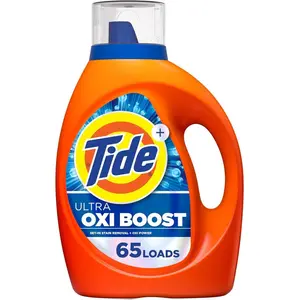 Tide Ultra Oxi Boost Liquid Laundry Detergent, 92 fl oz, 65 Loads, Advanced Stain Remover, Laundry Detergent Liquid with Extra Oxi Power