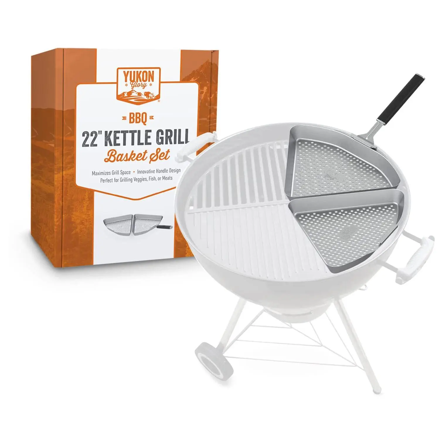 Yukon Glory BBQ Grill Basket for 22" Kettle Grills