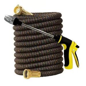 Multifunctional Telescopic Car Wash Set - With High-Pressure Nozzle, Pressure Washer Wand - Metal Connector and Rubber Hose - Suitable for Gardening, Car Washing, and Pet Bathing - American Standard Thread