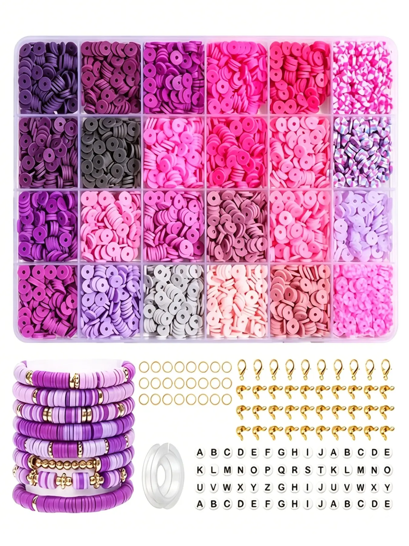 3600pcs Soft Clay Jewelry Making Kit, DIY Necklace Pendant Set, Perfect for Daily Wear, Concerts, Vacations, Holidays