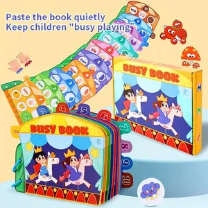 Interactive Quiet Book for Ages 3-6, Educational Activity Toy with Sticker Pages, Color Match Game, Fine Motor Skills Development