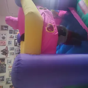 Costzon Inflatable Bounce House with Air Blower & Ball Pit, Bouncy House for Kids Indoor Outdoor w/Basketball Hoop, 480w Blower, Mini Bounce House with Slide for Boys Girls Backyard Birthday Party Gifts for 3-12,No Ocean Ball & Basketball Included,