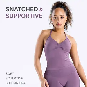 Snatched Longline Halter Workout Set – Sculpting Fit & Contour Design