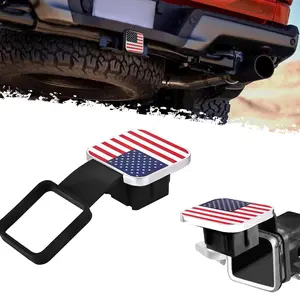 DIBMS USA American Flag Hitch Cover for 2 Inch Receivers - Trailer Hitch Cover Tube Plug Insert, Car Exterior Accessories for Trucks, Jeep, Tacoma, Ford, Chevy, GMC Dodge RAM & More