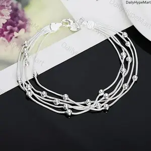 Silver Creative Bracelet, Allergy-Proof, 8 Inches, Perfect for Daily Wear & Parties